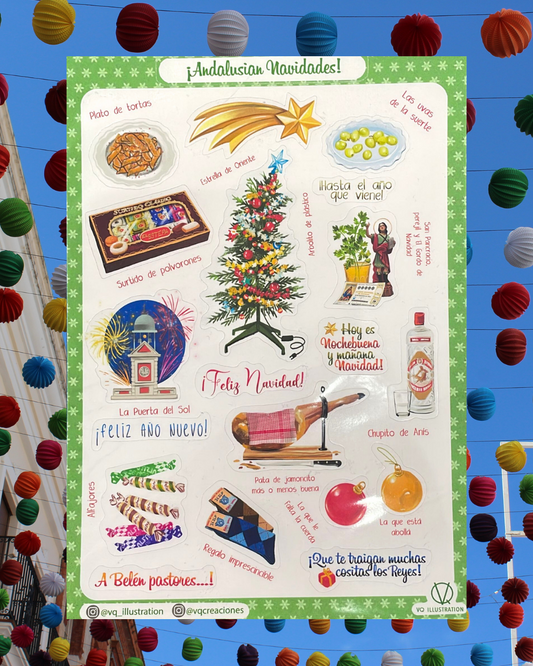 Andalusian Christmas Stickers