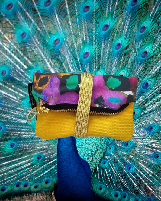 Wallet purse with elastic - Peacock