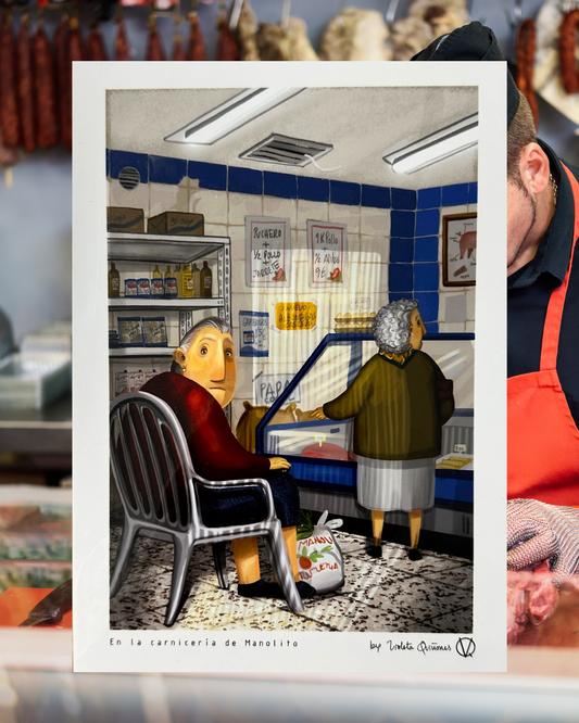 Lámina Abuelas en la carnicería