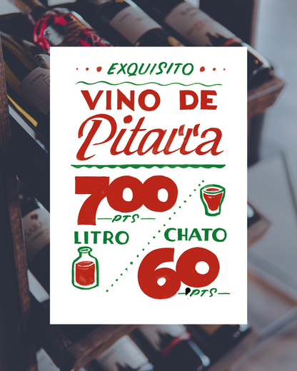 Lámina Exquisito vino de pitarra