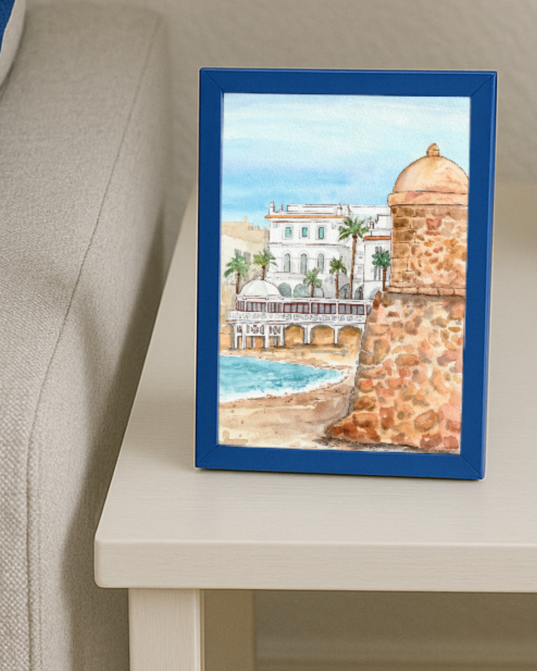 Lámina La Caleta en acuarela