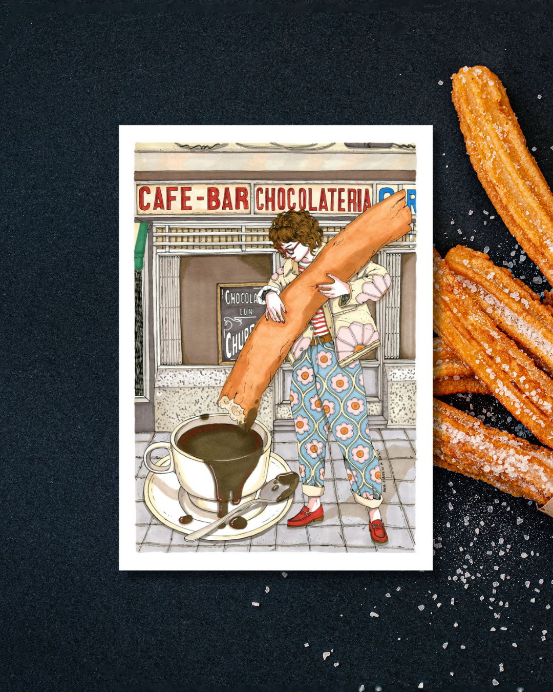 Lámina Churros con Chocolate