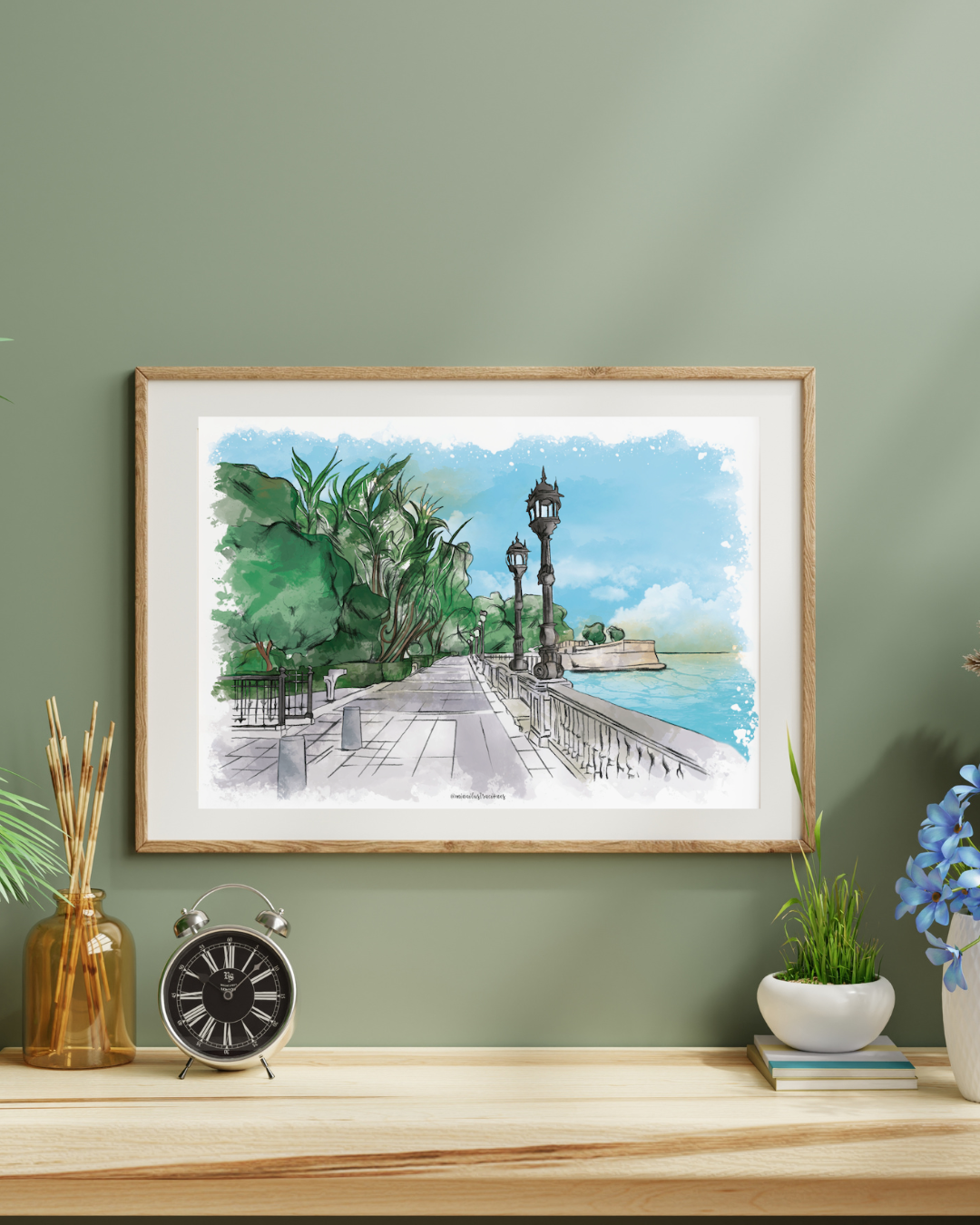 Lámina La Alameda acuarela