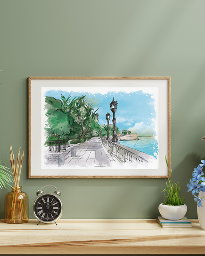 Lámina La Alameda acuarela