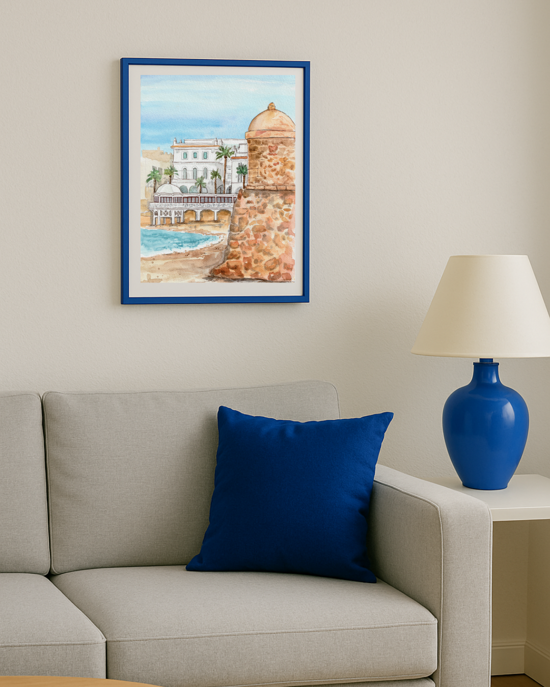 Lámina La Caleta en acuarela