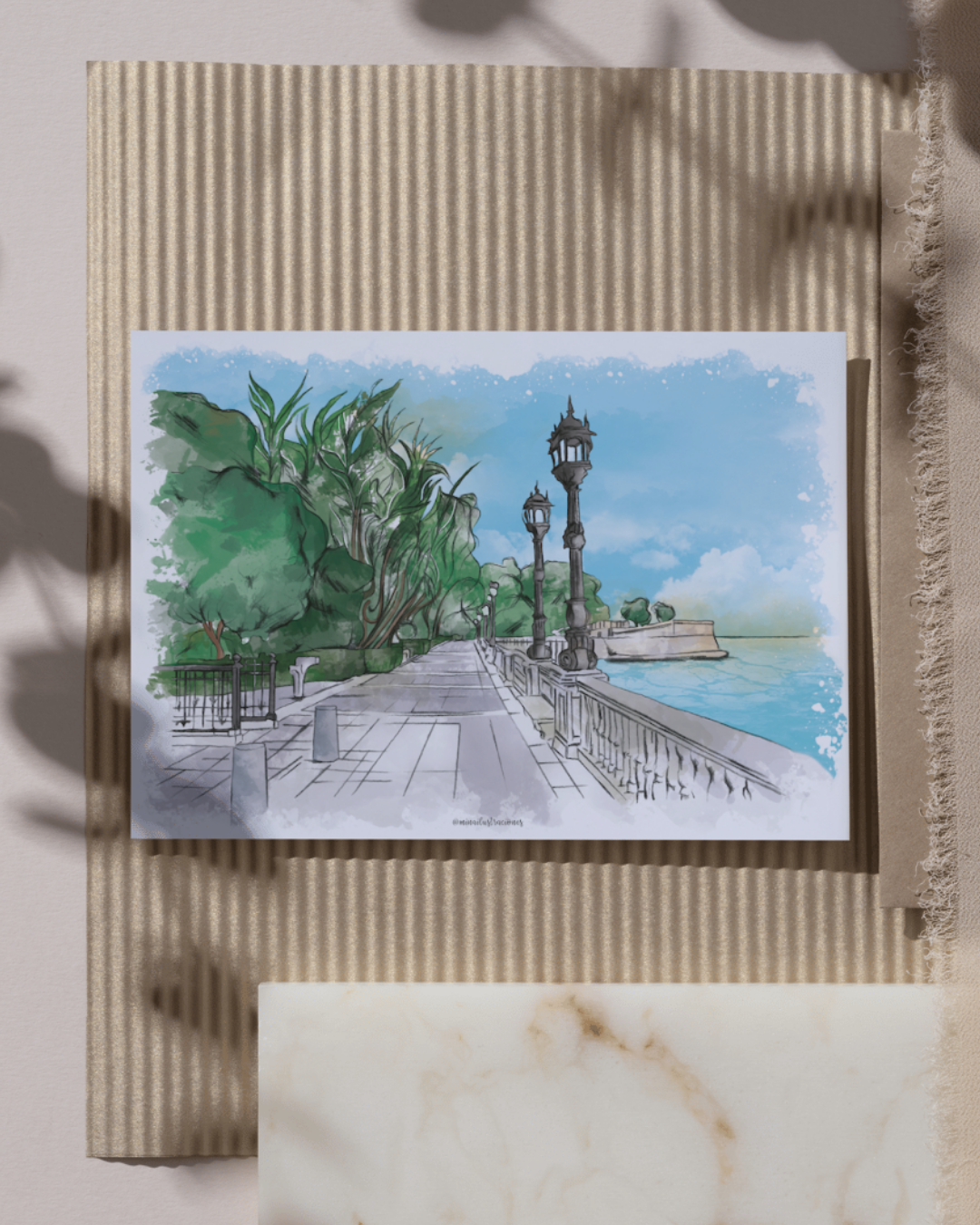 Lámina La Alameda acuarela