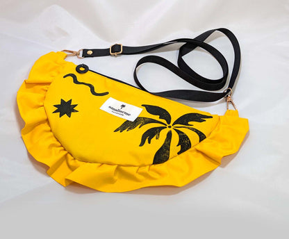 Bolsos estampados a mano linograbado - media luna