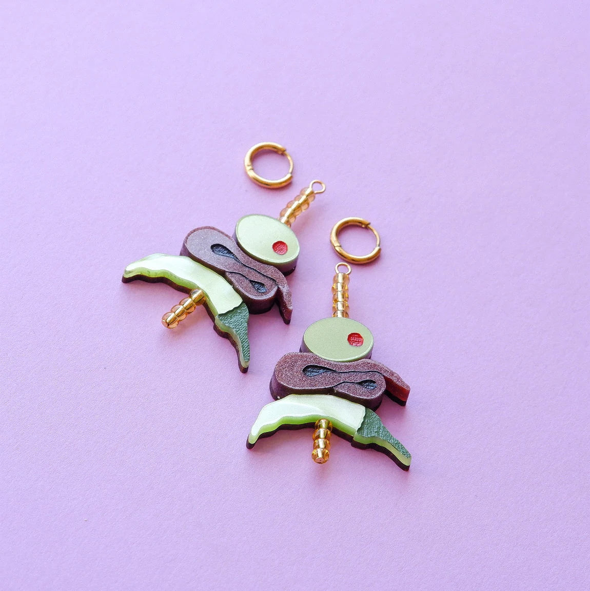 Pendientes Gilda aceituna, anchoa y guindilla