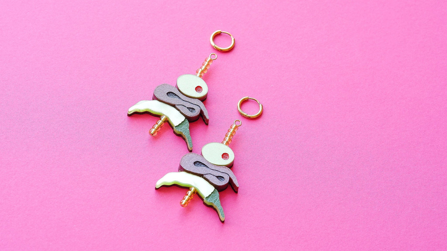 Pendientes Gilda aceituna, anchoa y guindilla