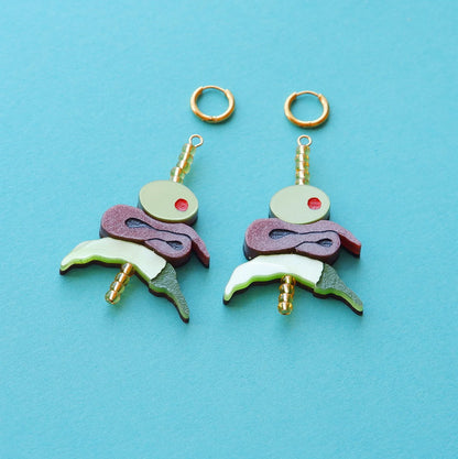 Pendientes Gilda aceituna, anchoa y guindilla