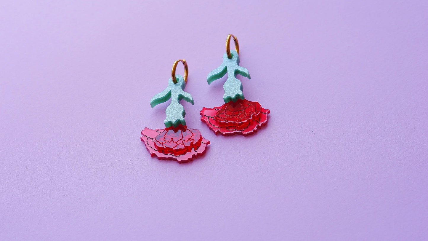 Pendientes Clavel con aros