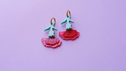 Pendientes Clavel con aros