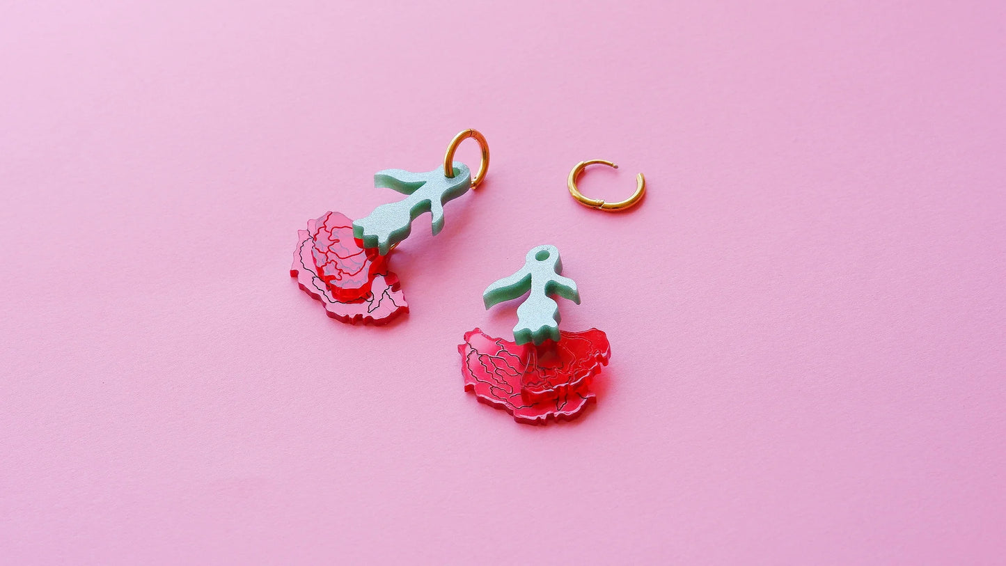 Pendientes Clavel con aros