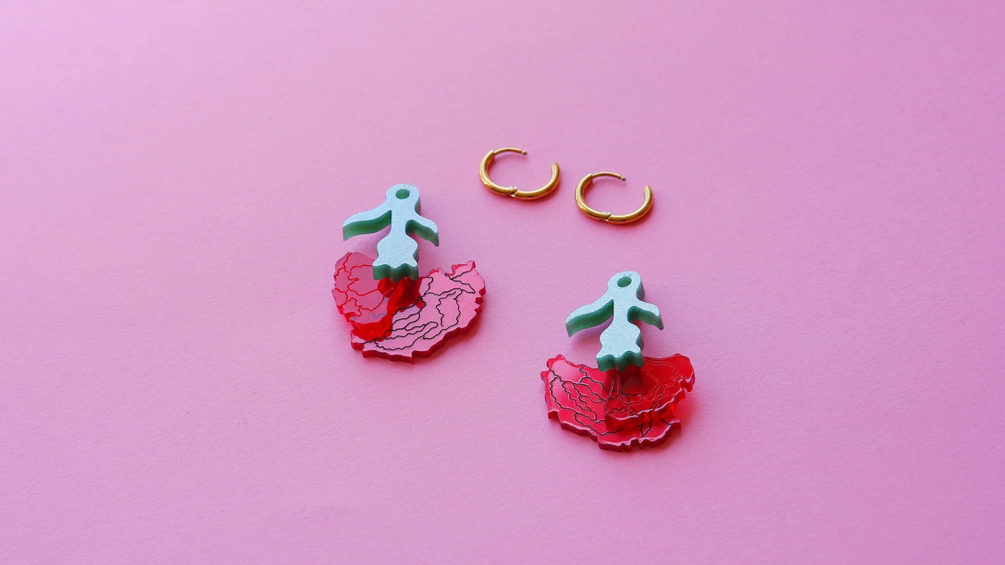 Pendientes Clavel con aros