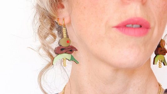 Pendientes Gilda aceituna, anchoa y guindilla