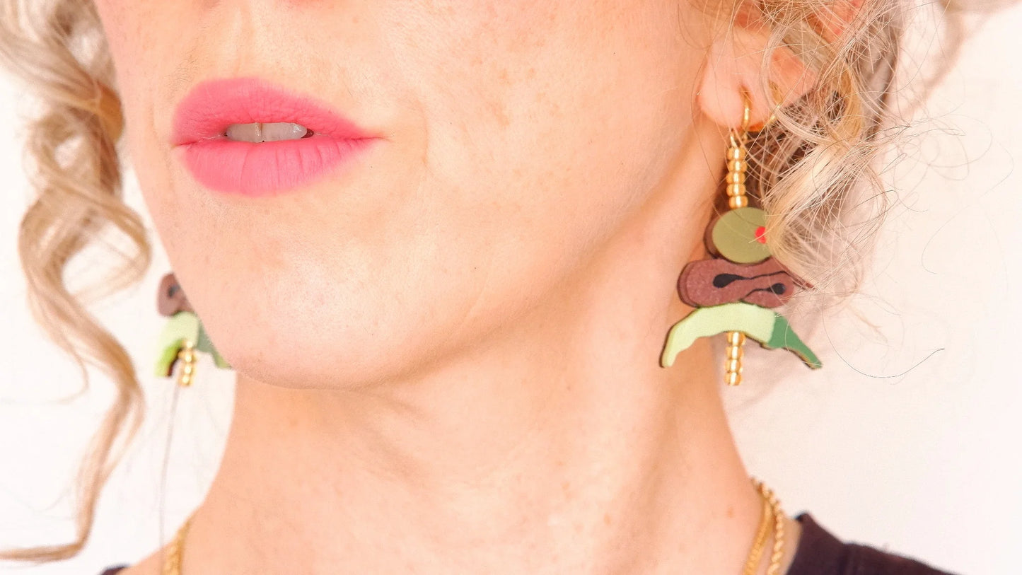 Pendientes Gilda aceituna, anchoa y guindilla