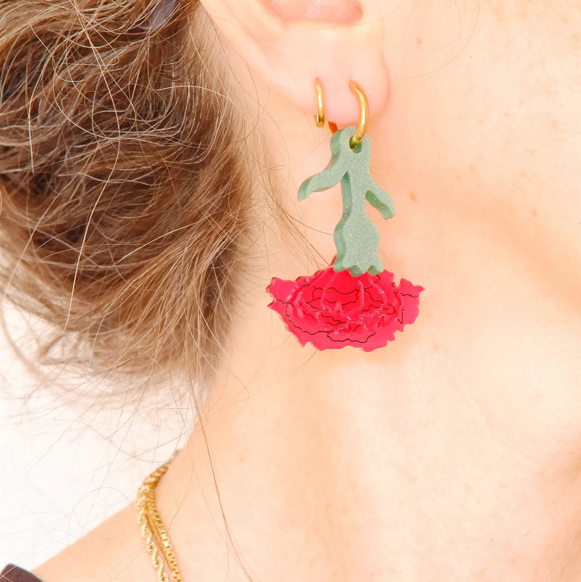 Pendientes Clavel con aros