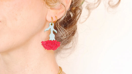 Pendientes Clavel con aros