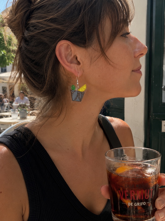 Pendientes de Vermú con aceituna