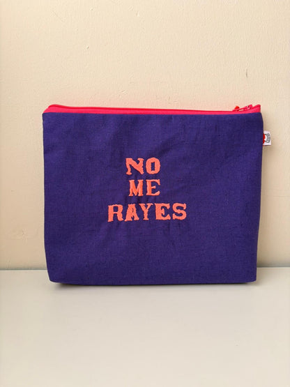 Morado letras salmón - No me rayes - Neceser