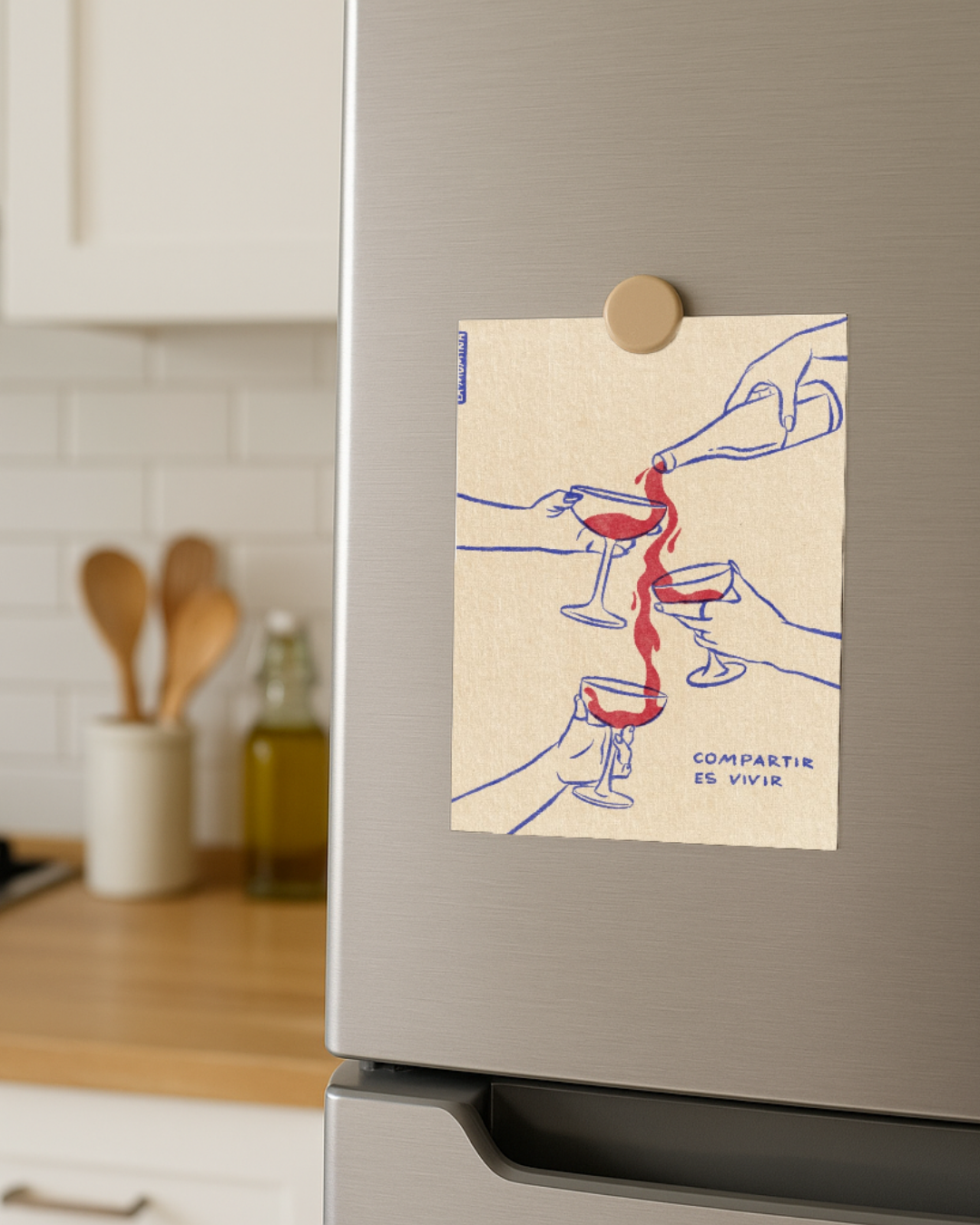 Lámina Compartir es vivir - Copas de vino