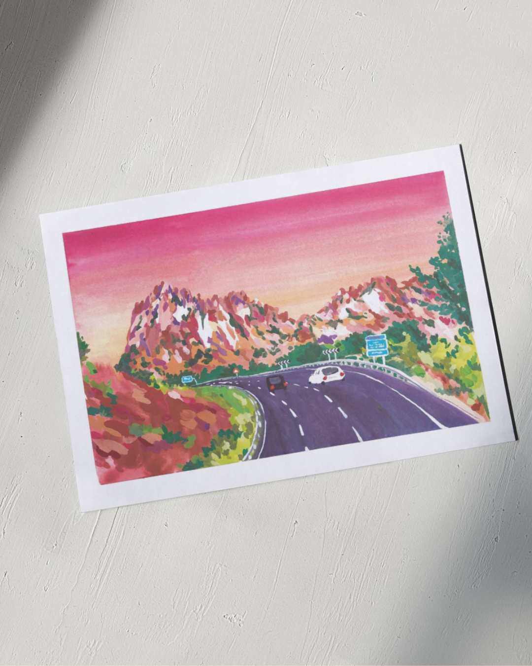 Lámina Montserrat carretera y montañas
