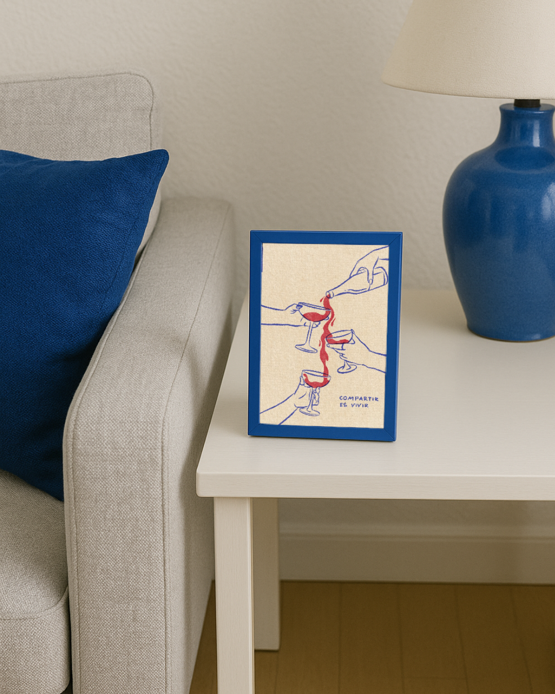 Lámina Compartir es vivir - Copas de vino