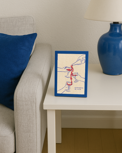 Lámina Compartir es vivir - Copas de vino