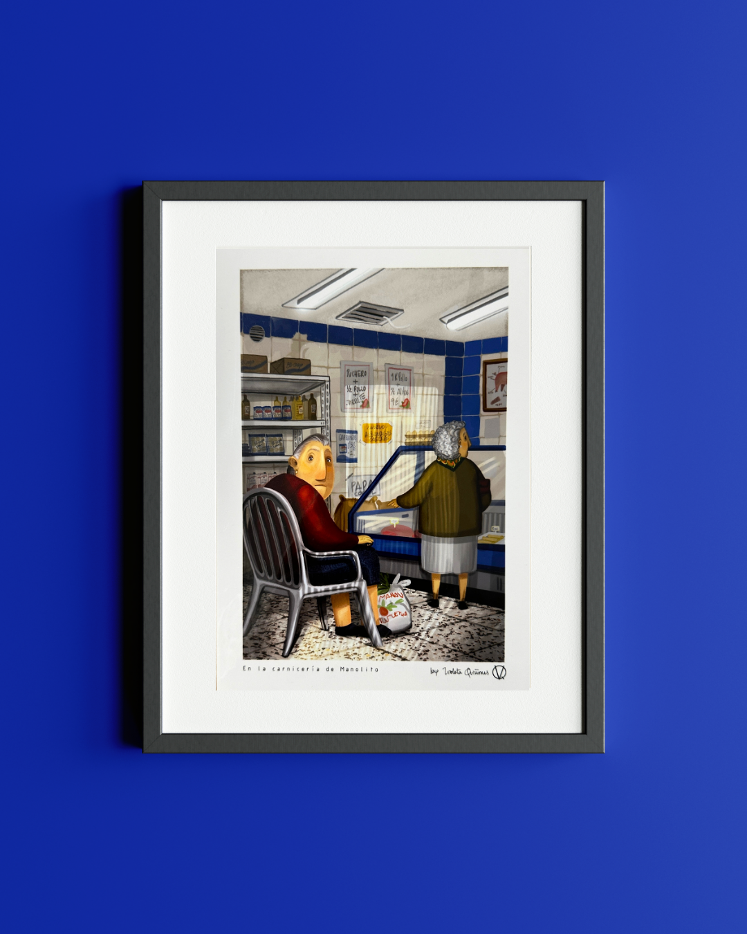 Grandmothers in the butcher shop print 