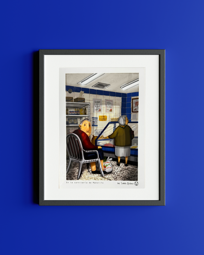 Grandmothers in the butcher shop print 