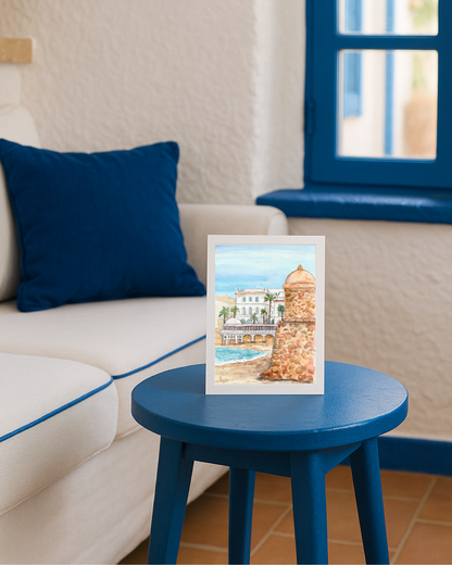 Lámina La Caleta en acuarela