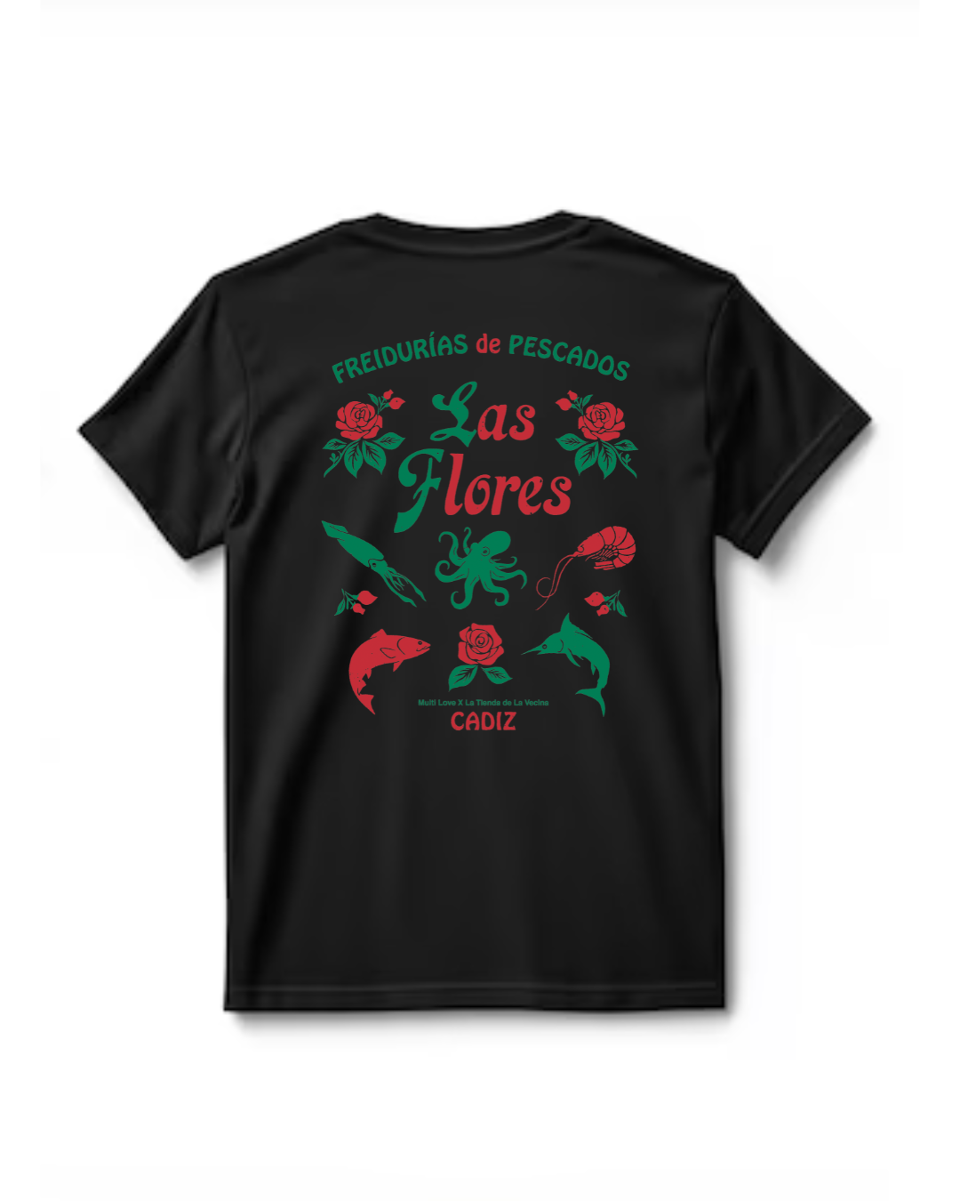 Camiseta Freiduría Las Flores Cádiz - Negra