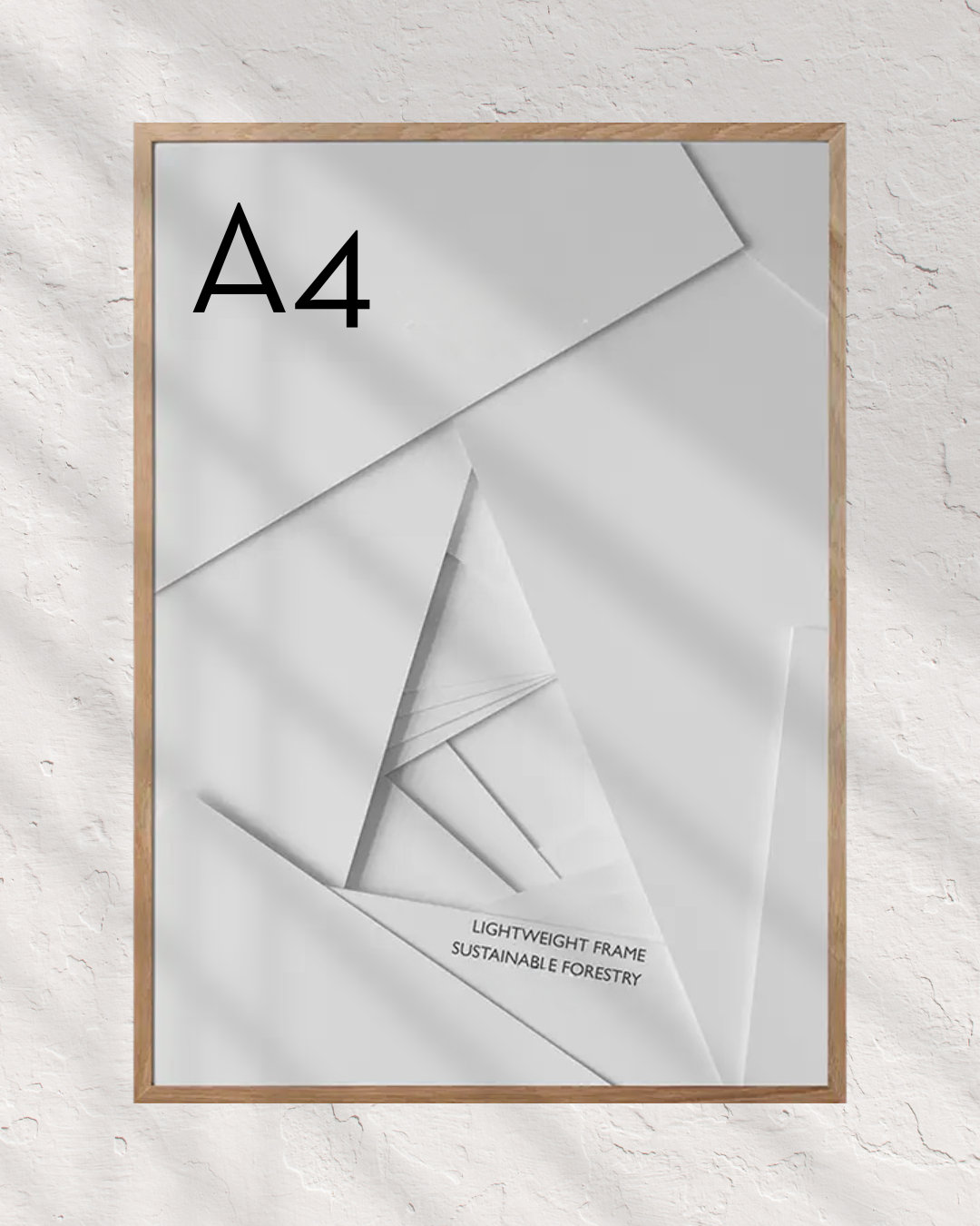 Marco A4 madera de roble y vidrio