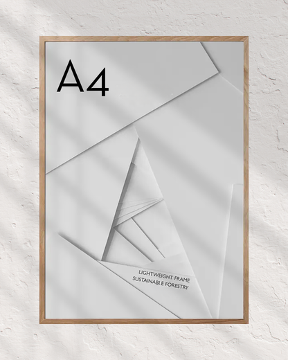 Marco A4 madera de roble y vidrio