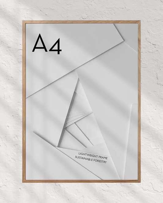 Marco A4 madera de roble y vidrio
