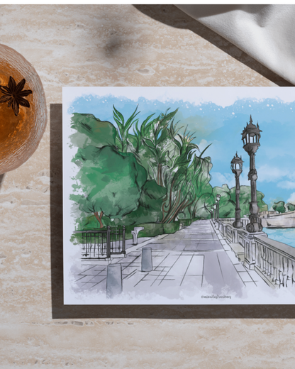 Lámina La Alameda acuarela