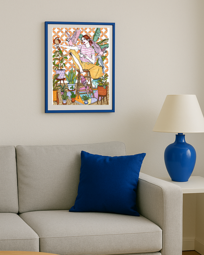 A4 sheet Cat girl napping