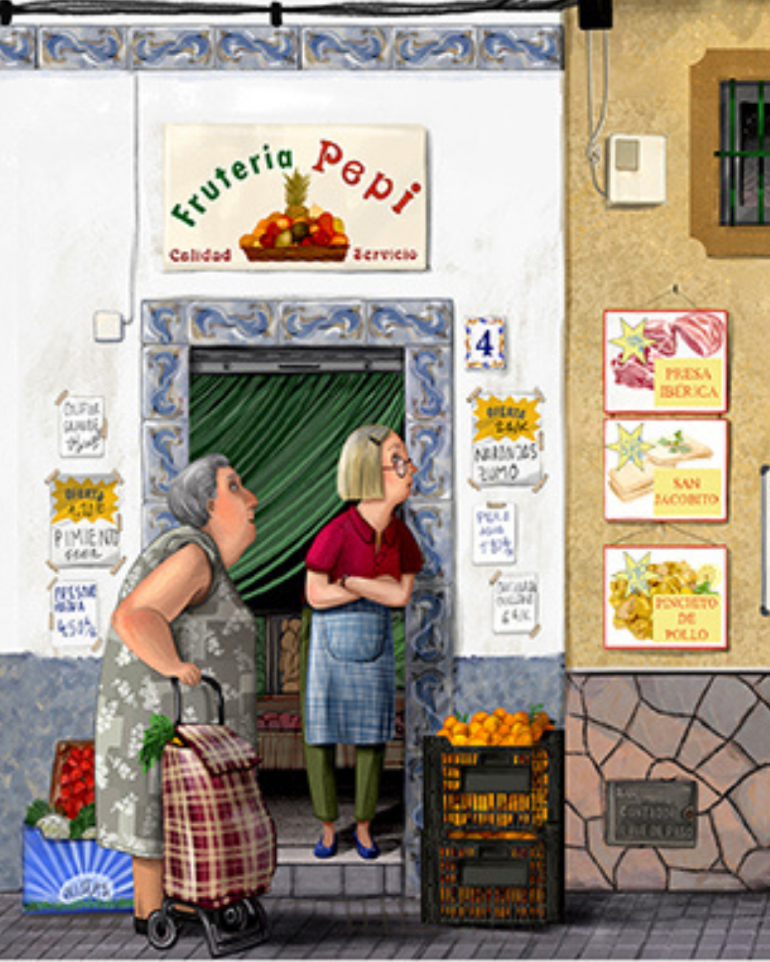 Lámina Tiendas de barrio: Manolito, Pepi, Consuelo