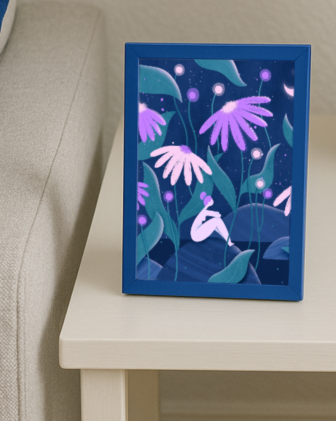 Lámina chica flores violetas