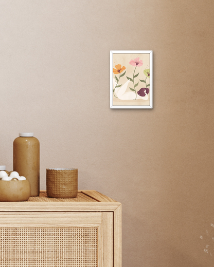 Postcard Girl with flowers