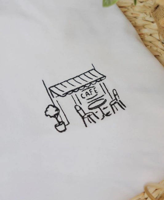 Camiseta bordada café