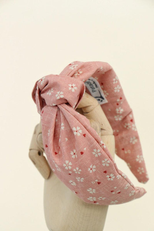 Flower knot headband - pink