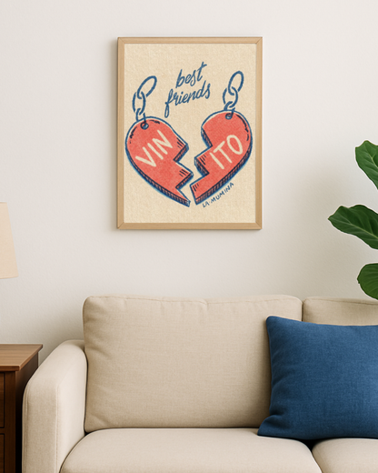 Lámina Vinito - Best friends