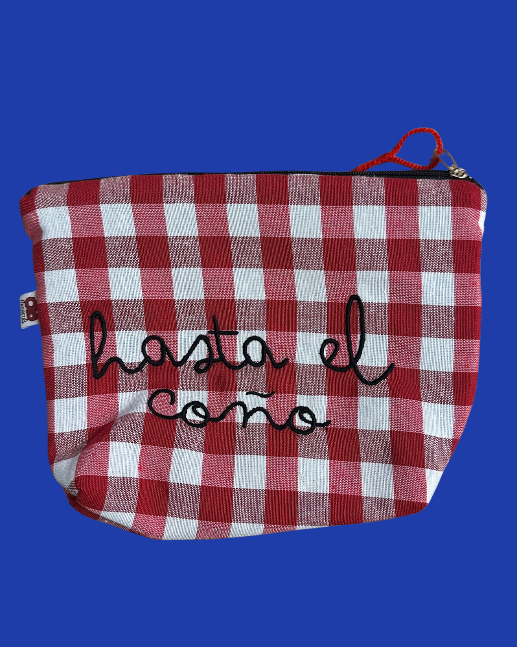 Vichy rojo letra negra - Hasta el coño - Neceser