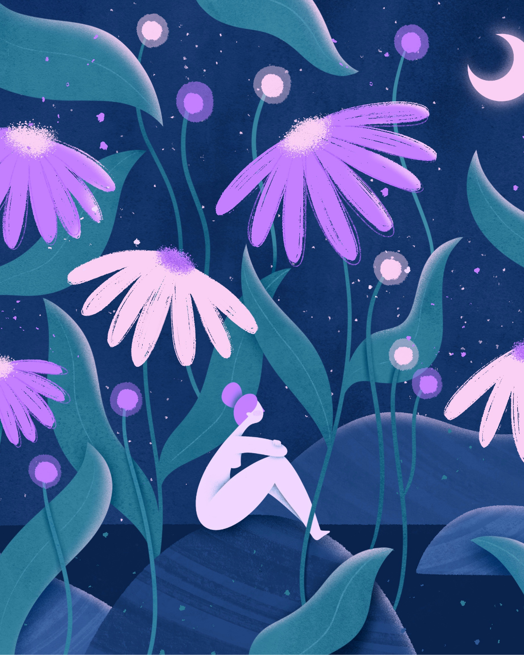 Lámina chica flores violetas