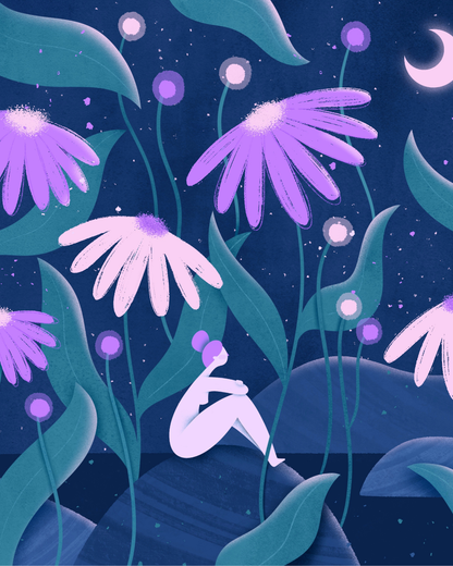 Lámina chica flores violetas