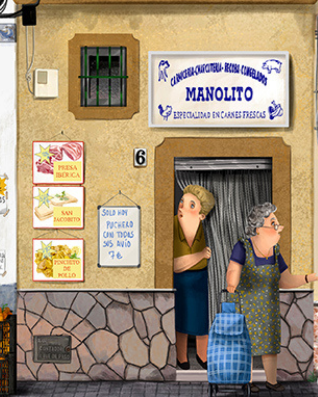 Lámina Tiendas de barrio: Manolito, Pepi, Consuelo