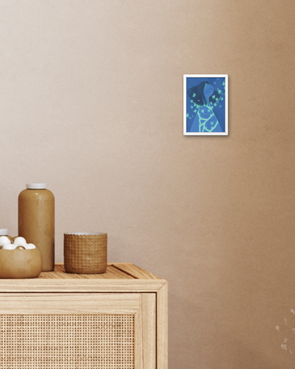 Postal Chica brotan mariposas