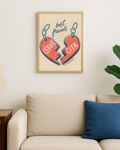 Lámina Cervecita - Best friends