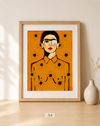 Lámina versión Frida flores amarillas